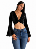 BLUSA LABRADA NEGRA
