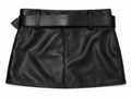 FALDA CUERINA NEGRO T/L