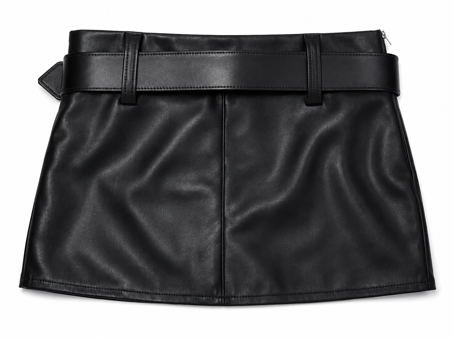 FALDA CUERINA NEGRO T/L